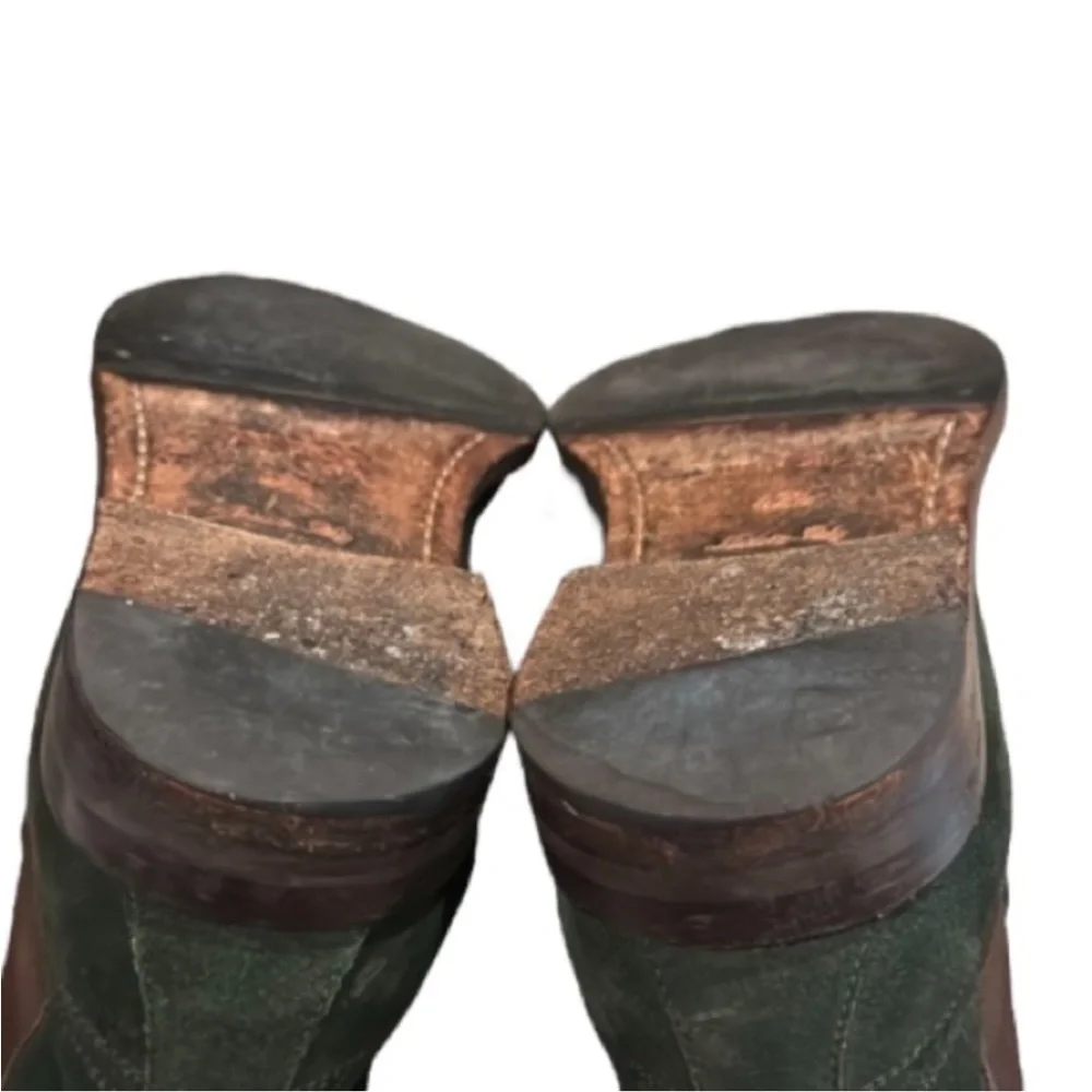 Authentic Jimmy Choo luxury designer men's army green suede leather boots sz 9.5